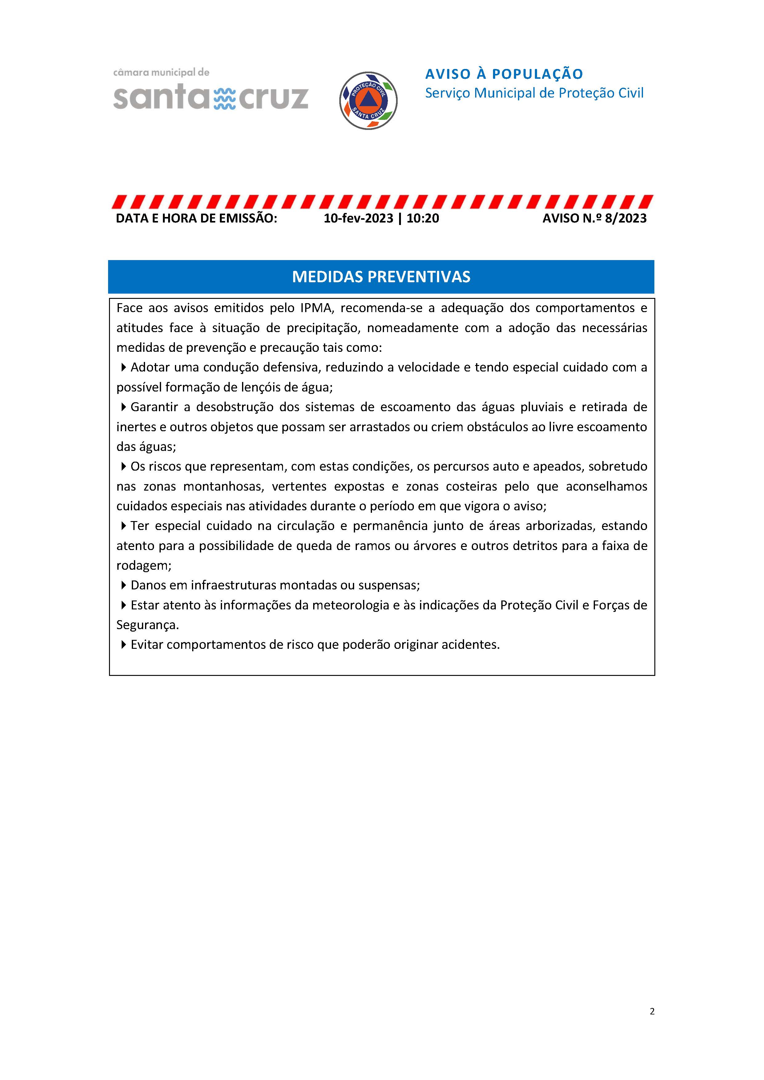 AVISO À POPULAÇÃO nº 8 2023 Page 2